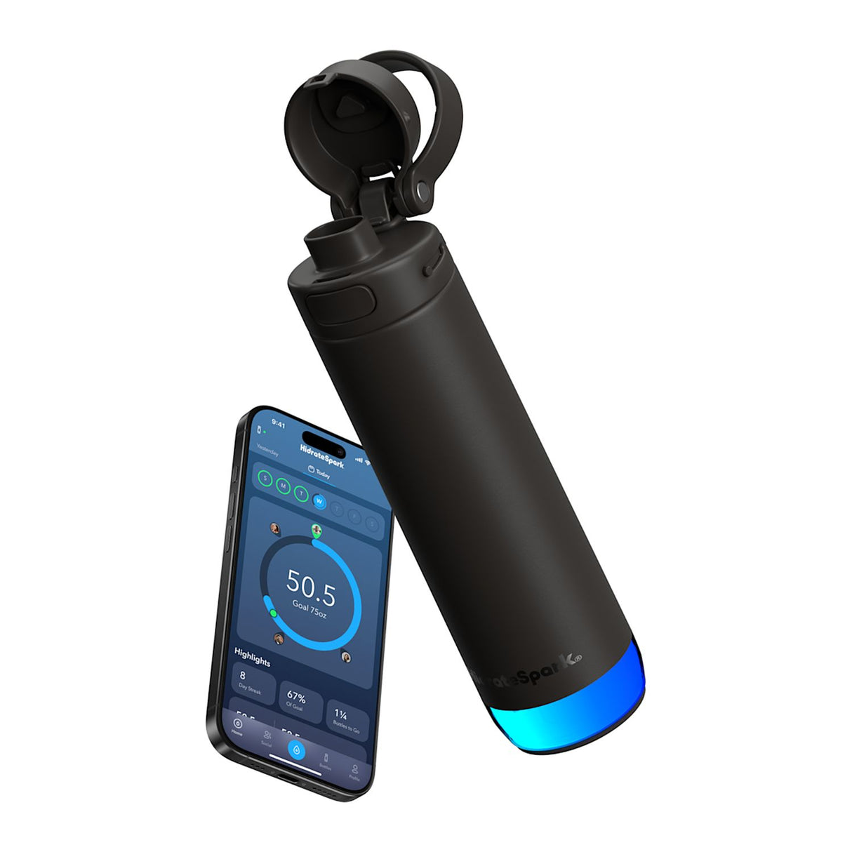 HidrateSpark PRO 2 – 21 oz Smart Bottle with Chug Lid