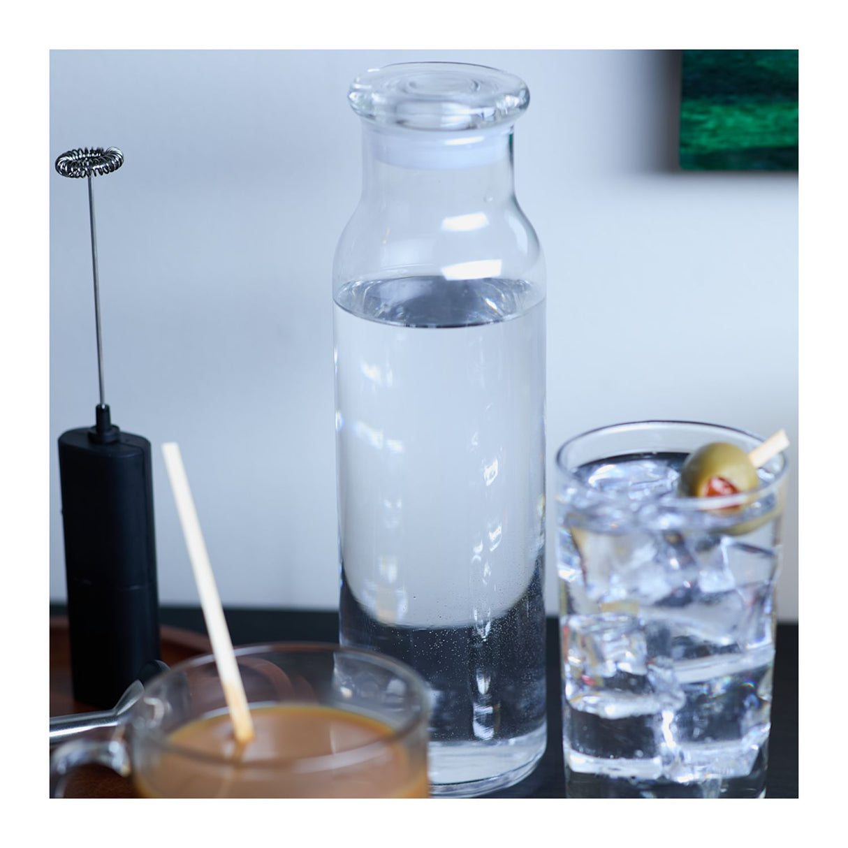 Libbey 24 oz Glass Water Bottle with Press-On Lid