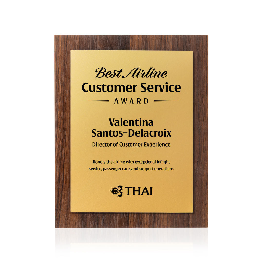 Millsboro Plaque - Walnut Finish/Gold