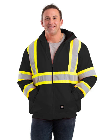 000110 Berne Apparel Men's Safety Striped Therman Lined Sweatshirt