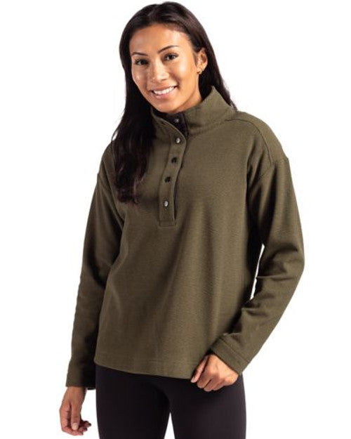 Cutter & Buck Hunts Point Eco Textured Fleece Recycled Womens Snap Pullover