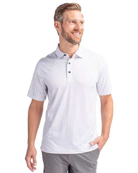 Cutter & Buck Pike Double Dot Print Stretch Mens Polo
