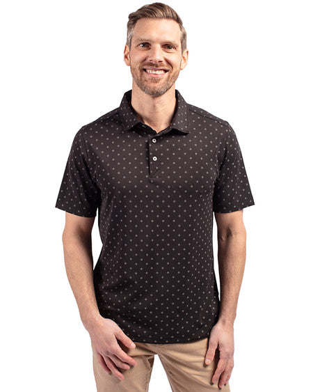 Cutter & Buck Virtue Eco Pique Tile Print Recycled Mens Polo