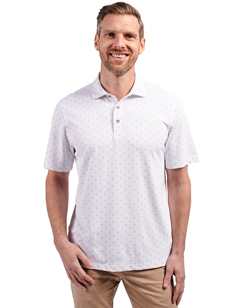 Cutter & Buck Virtue Eco Pique Tile Print Recycled Mens Big & Tall Polo