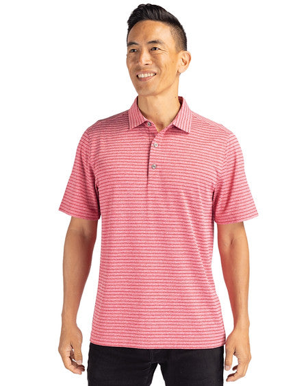 Cutter & Buck Forge Eco Heather Stripe Stretch Recycled Mens Polo