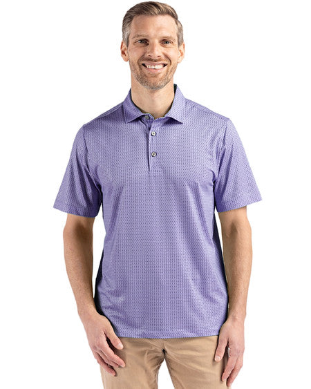 Cutter & Buck Pike Eco Shadow Check Print Recycled Mens Polo