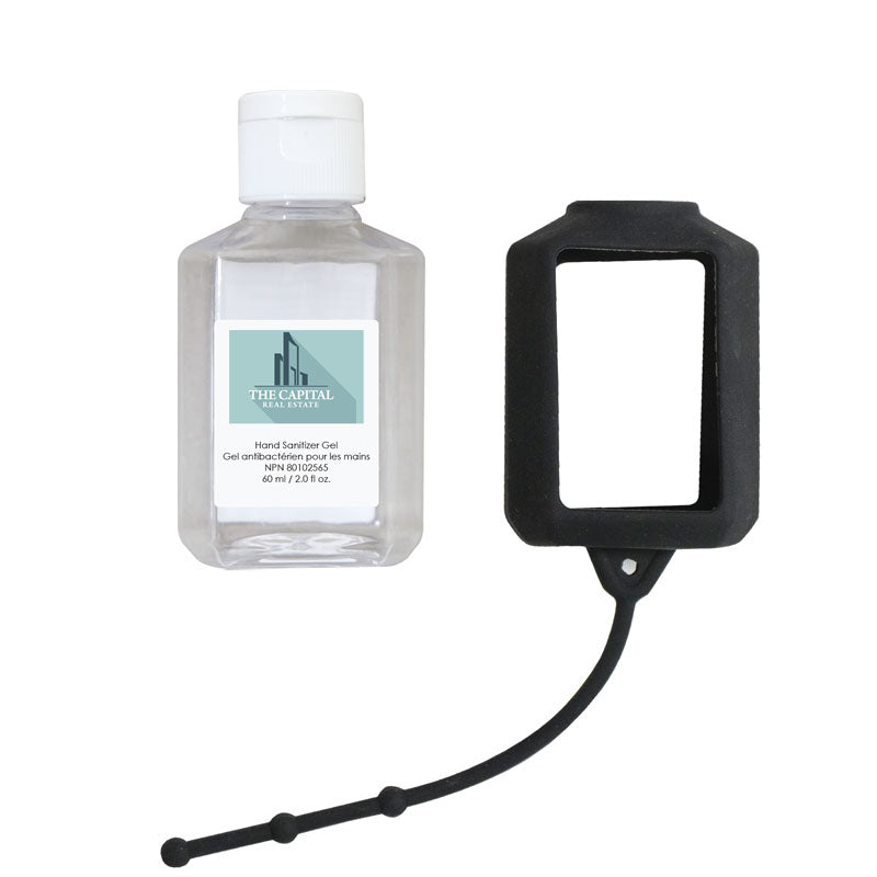 60 Ml. (2 Fl. Oz.) Hand Sanitizer With Silicone Holder