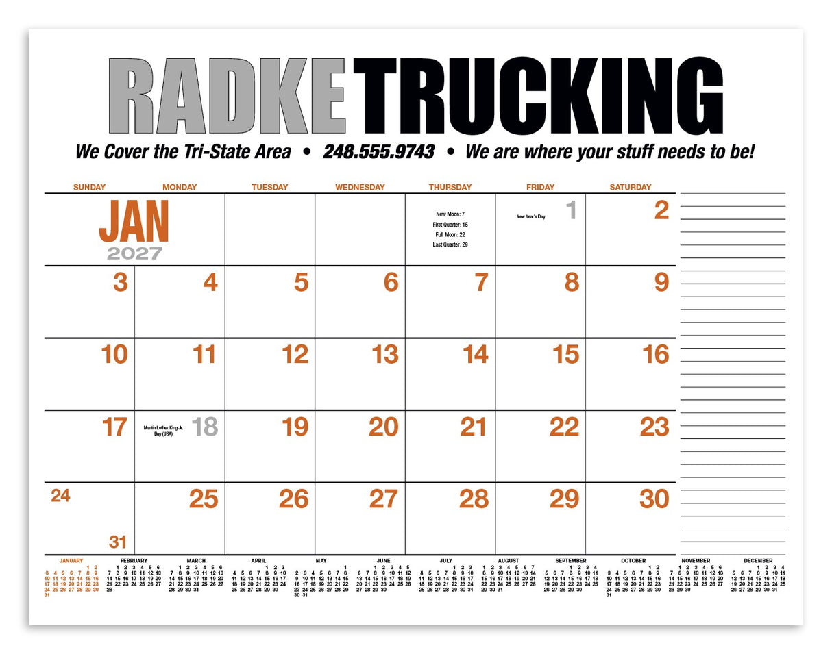 HotLine Products 13-Month Desk Pad Calendar image