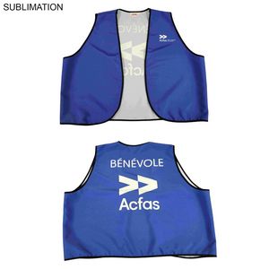 000556 Domestic Made Poplin Vest, Fully Sublimated front and back, Uniform, Volunteer, Safety Vest