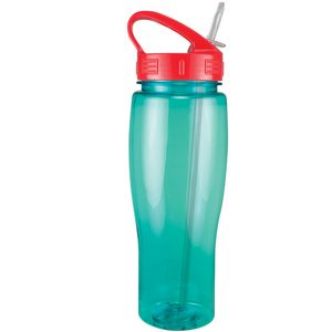 Translucent Aqua Blue/Red Lid Blank