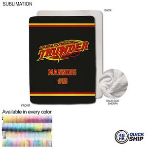 48 Hr Quick Ship - Team Blanket in Plush Sherpa Faux Wool Lined Micro Mink, 60x80, Queen Bed size