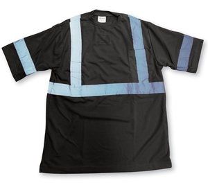 Black Dry Polyester Short Sleeved Safety Shirt