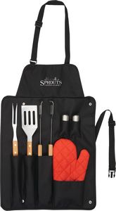 BBQ Now Apron and 7 piece BBQ Set