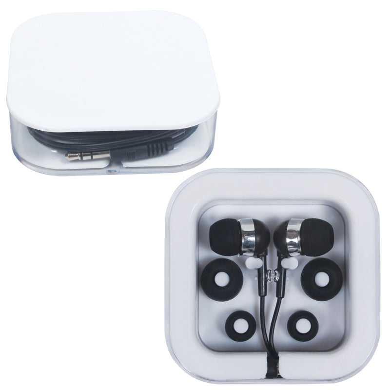 Earbuds in Square Case