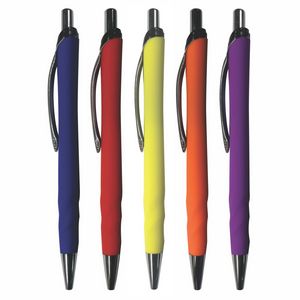 Vernon Plastic Rubberized Plunger Action Ballpoint Pen (3-5 Days)