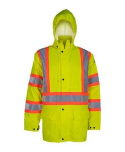 Flame Resistant Waterproof Lime Hooded Jacket
