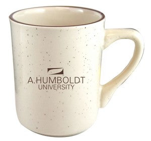 Chester 8.5oz cream colour ceramic mug with brown speckles and rim