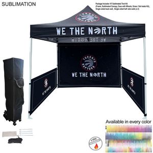 Full Tent Package, 10' Sublimated Tent kit, Single sided backwall and 2 Single sided half sidewalls