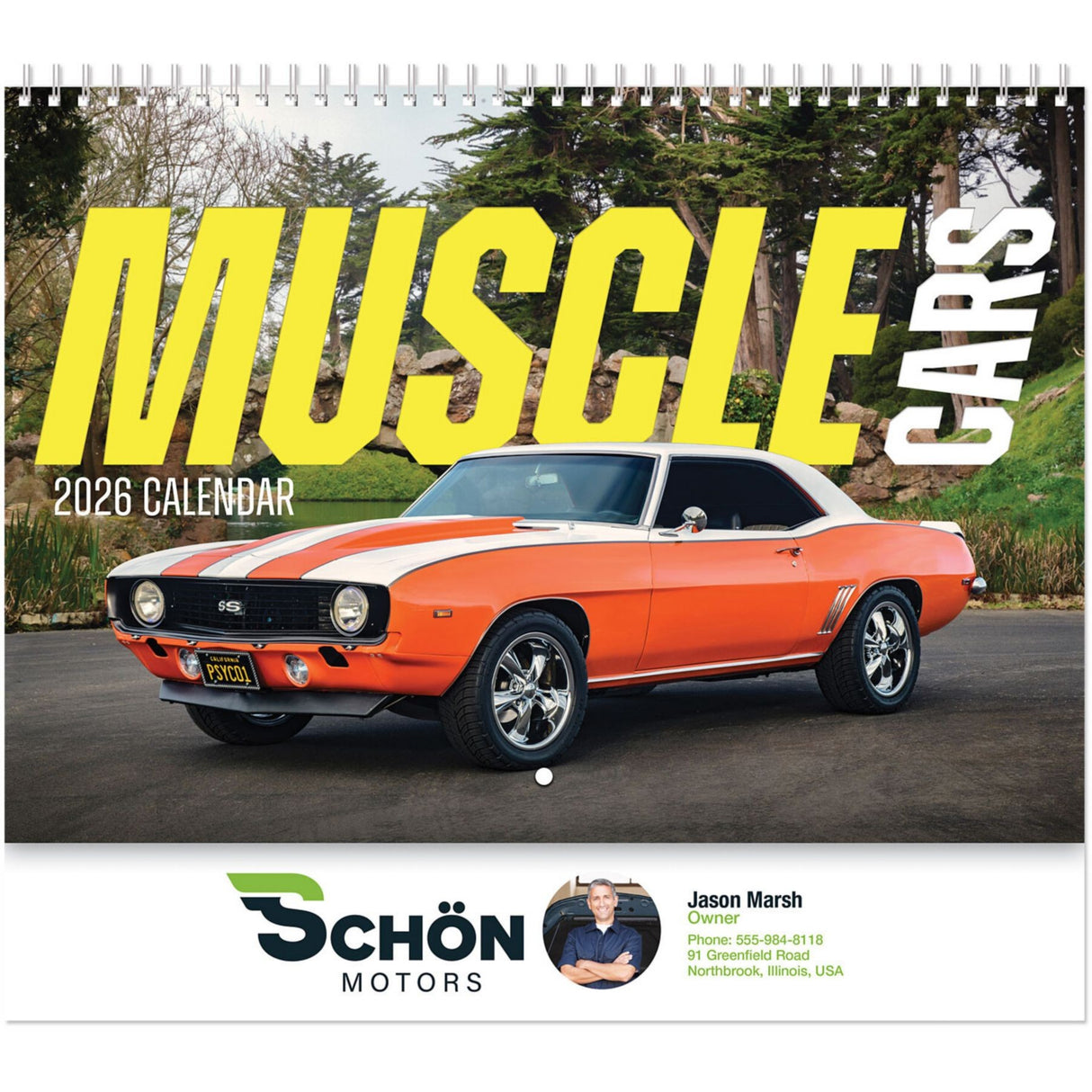 Full Colour Muscle Cars Spiral Wall Calendar