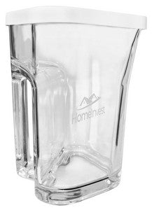 Calypso 35.25oz clear glass jug with white lid - Etched