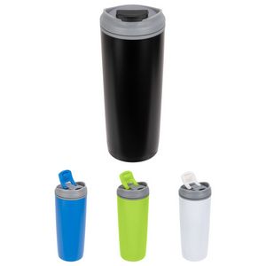 Olympia 17 oz Stainless Steel/Polypropylene Tumbler with Flip Top Lid
