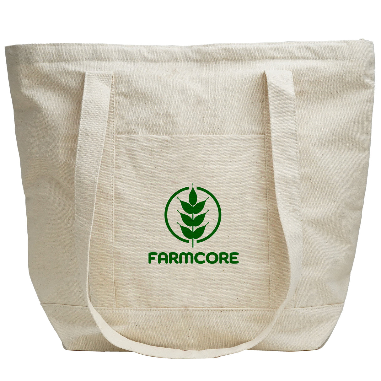 12 oz. Two-Tone Zippered Cotton Tote Bag