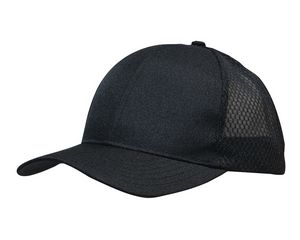 000973 Breathable Poly Twill Cap w/Honeycomb Mesh