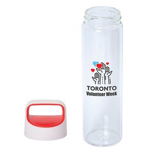 Red/White lid/Glass bottle