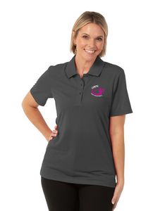 Zorrel® Ladies' Paseo Dot Stripe Jacquard Stripe Polo Shirt