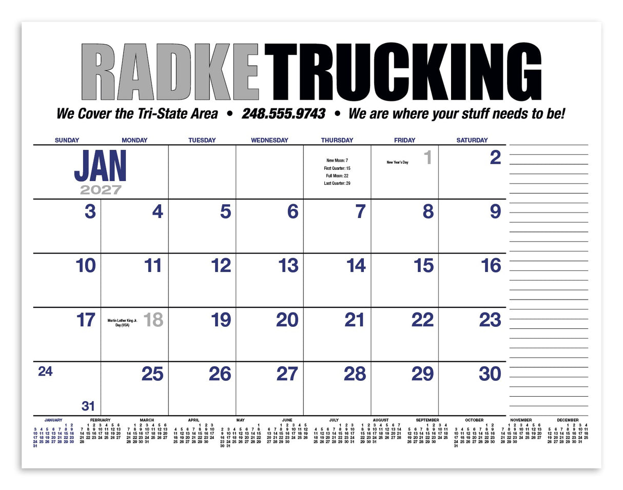 HotLine Products 13-Month Desk Pad Calendar image