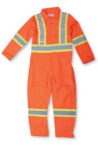 Orange Hi Vis Traffic Safety Coverall