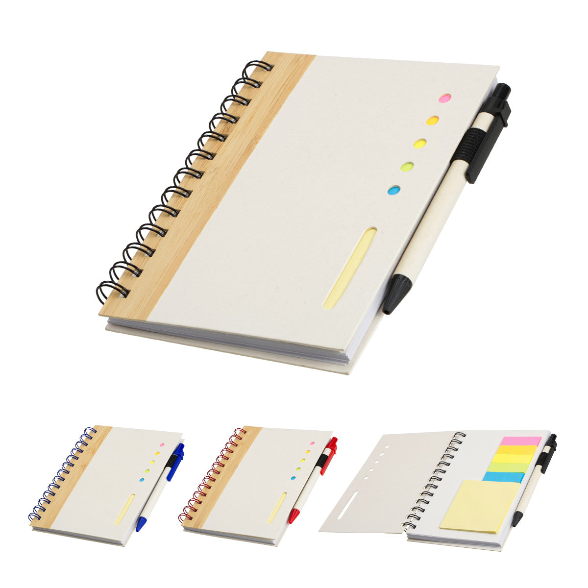 Camber Spiral Notebook with Colorful Sticky Notes & Pen