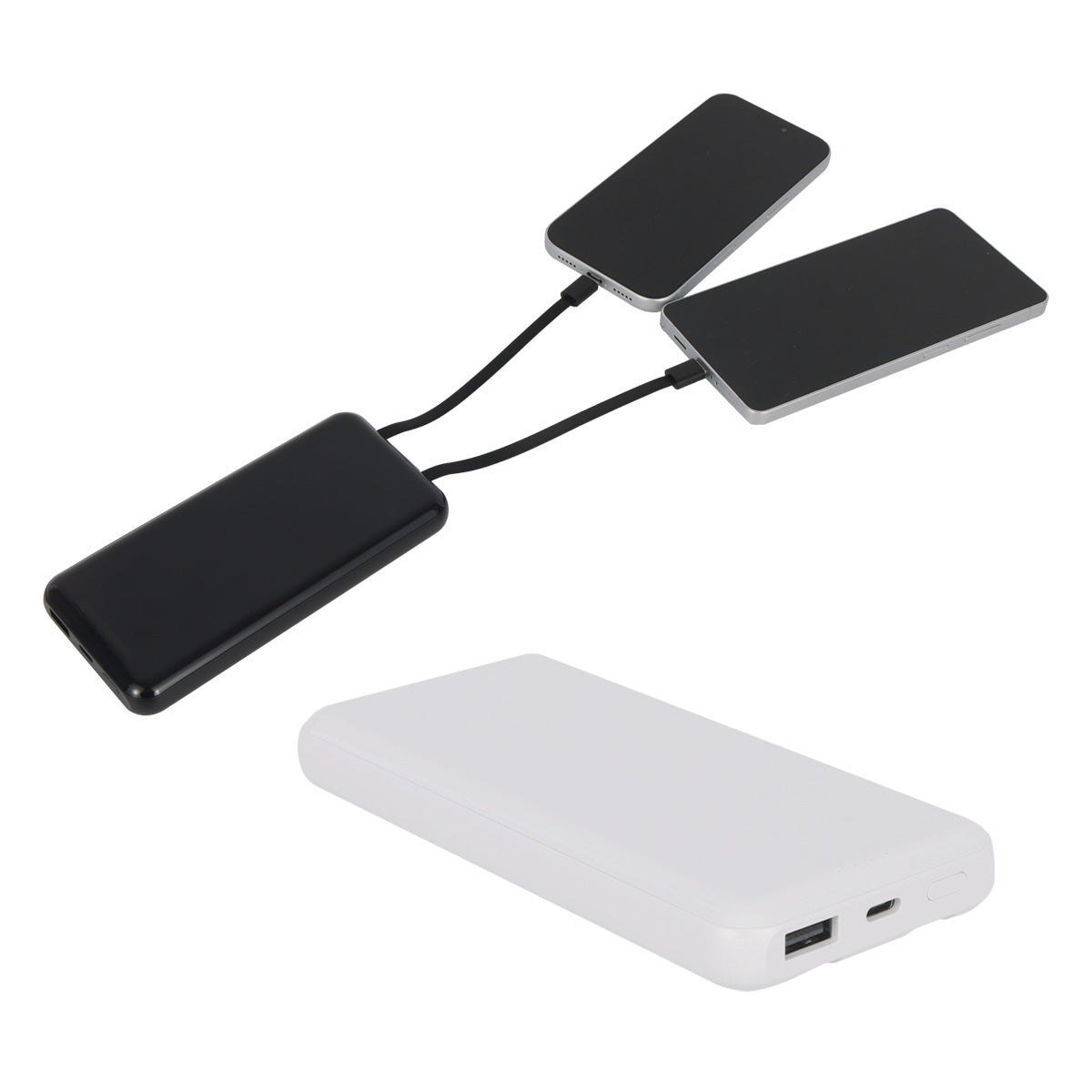Squire 10000mAh UL Listed Power Bank with Built-In Charging Cables