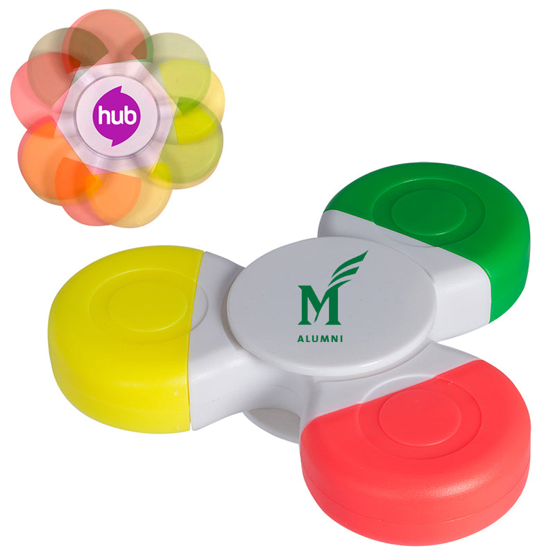 PromoSpinner® Fidget Toy - Tri-Highlighter