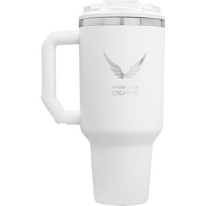 White/Silver Logo Back View