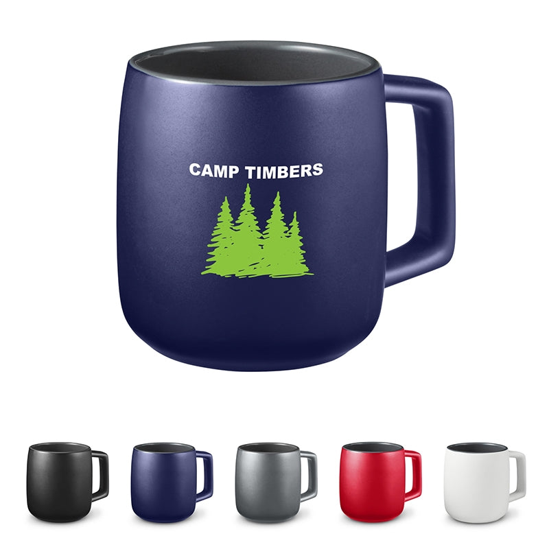 15 Oz. Geo Square Handle Ceramic Mug