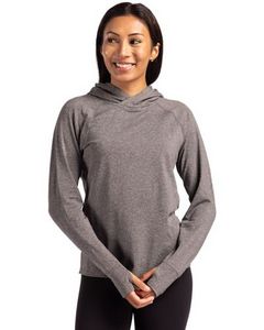 Cutter & Buck Adapt Knit Recycled Womens Heathered Hooded Pullover