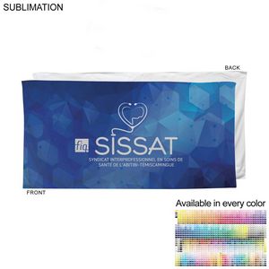 000569 Heavier Weight, Plush Velour Terry Cotton Blend Beach Towel, 30x60, Sublimated Logo Edge to Edge