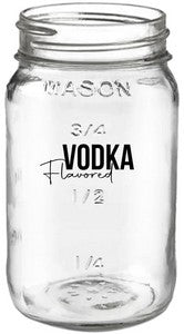 Mason jar 16oz square shape, embossed glass