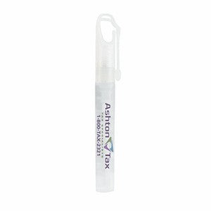 "SprayClip" 10 ml. Antibacterial Hand Sanitizer Spray Pump Bottle with Carabiner Clip Cap
