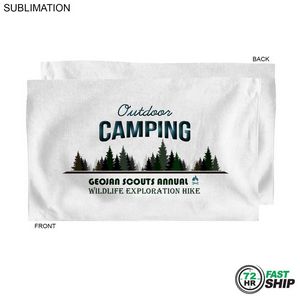 72 Hr Fast Ship - Microfiber Dri-lite Terry Sports, Hand, Gym White Towel, 15x25, Sublimated