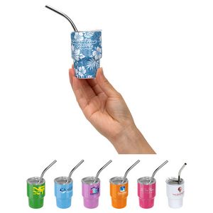 Mini Belmont 3 oz Double-Wall Stainless Steel Tumbler with Straw