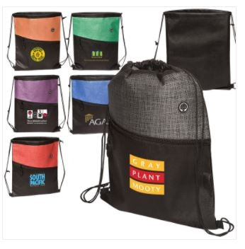 Tonal Heathered Non-Woven Drawstring Backpack