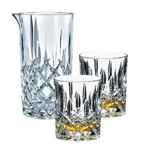 ~ Spey Mixing Set, RIEDEL Crystal , 1 Mixing glass, 2 Whiskey glasses in an Ovation Gift box