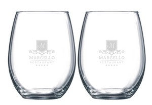 ~Veranda 15oz stemless wine S/2 in a Mystique box