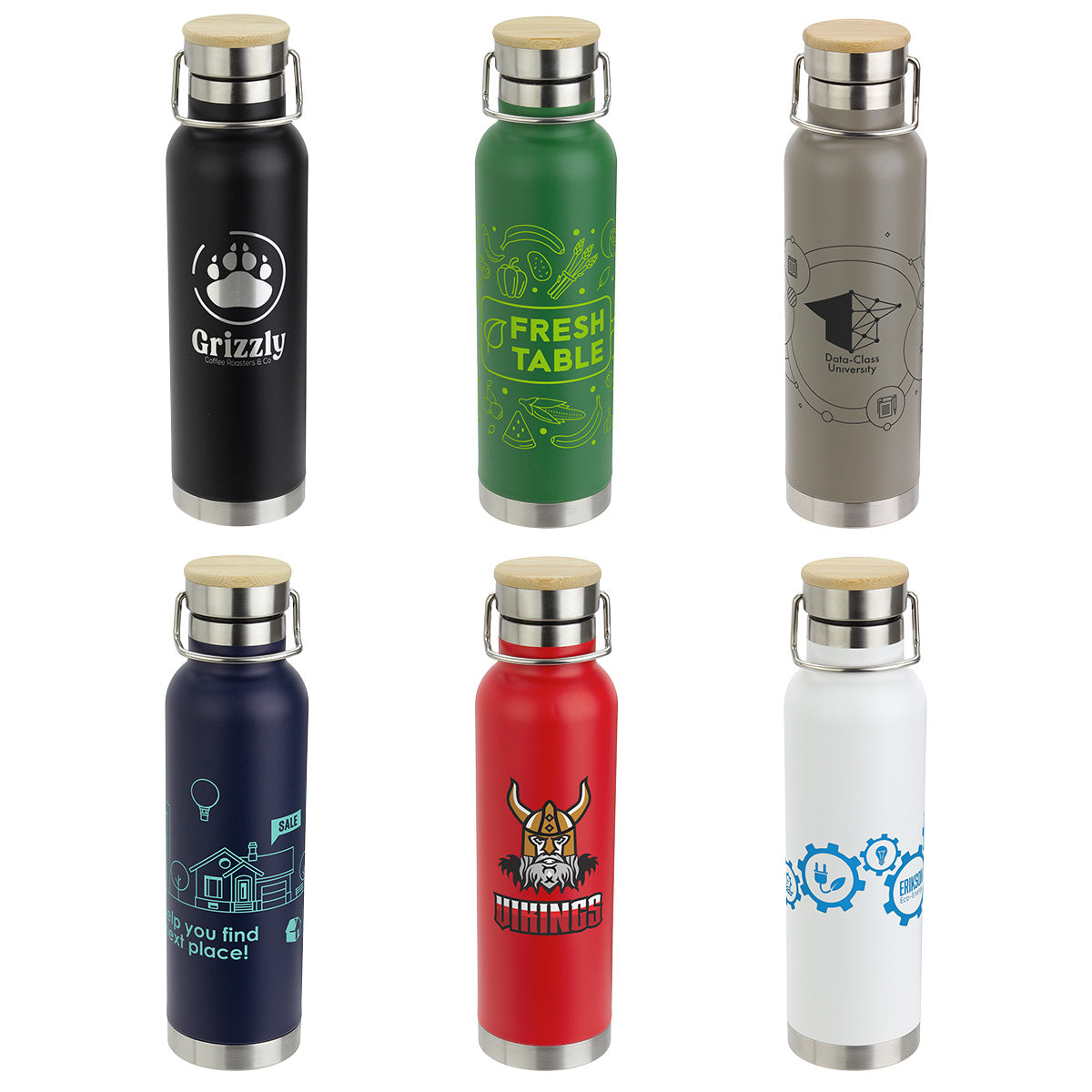 Cusano 22 oz Vacuum Insulated Stainless Steel Bottle with Bamboo Cap