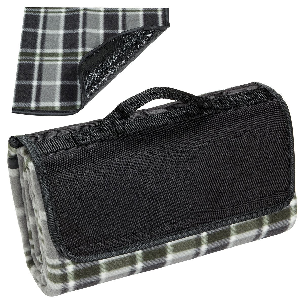 000621 Plaid Barrel Fleece Picnic Blanket