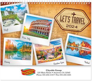 Full Colour Let's Travel Spiral Wall Calendar