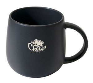 Berkeley 18oz matte black ceramic mug in Ripple box - Etched