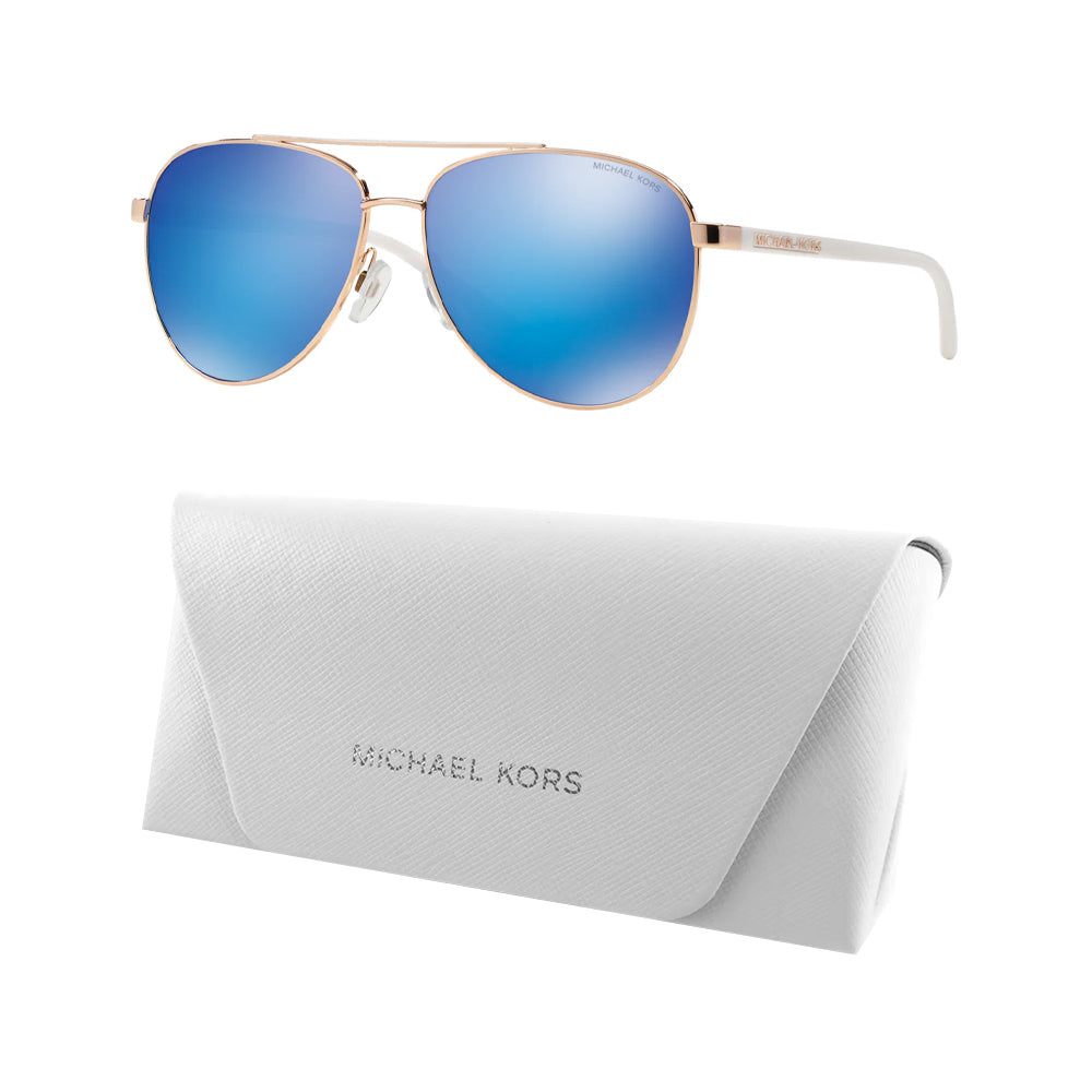 Michael Kors Hvar Sunglasses, Rose Gold/Blue, Size 59